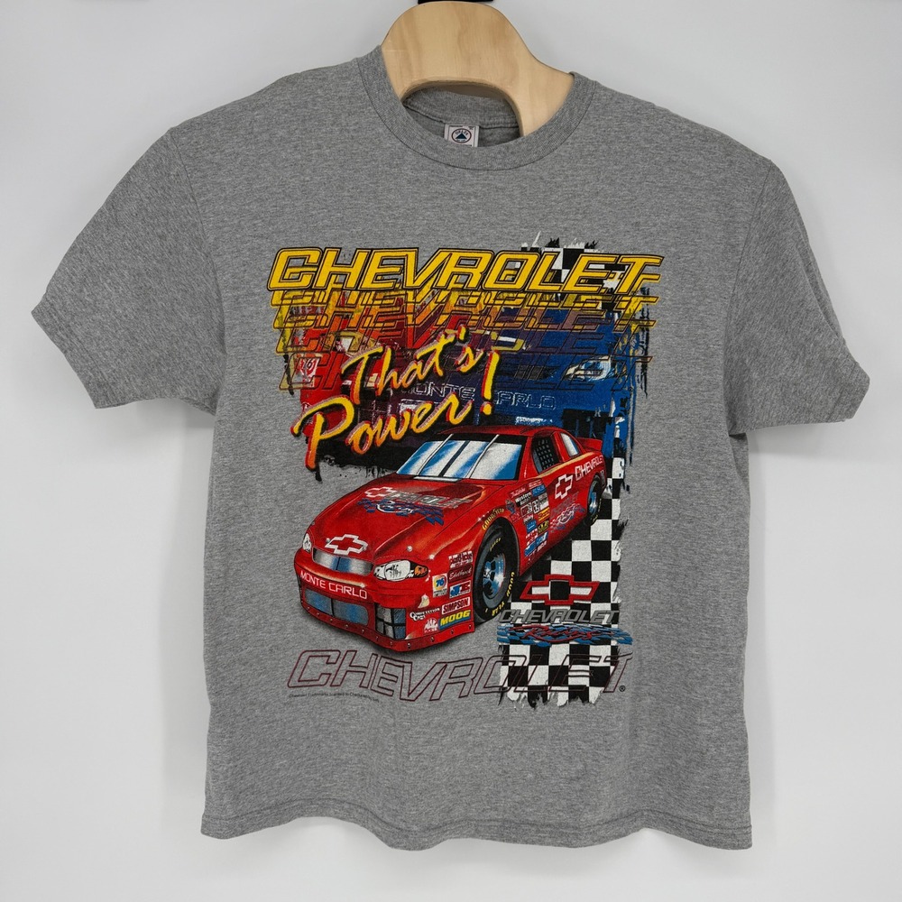 Vintage Chevrolet Racing Monte Carlo T-Shirt Mens XL Gray Delta Pro Weight Tee